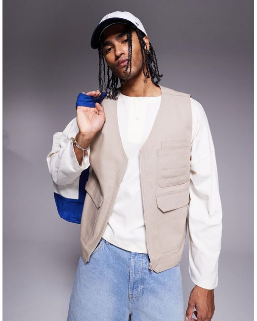 ASOS – utility-weste in Gray für Herren