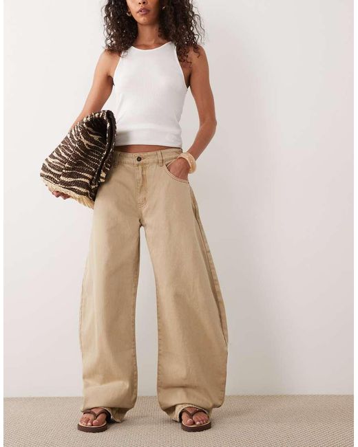 Lioness Brown Horseshoe Barrel Leg Jeans