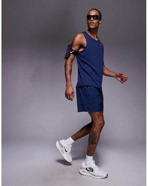 Nike Blue Miler Dri-fit Vest for men