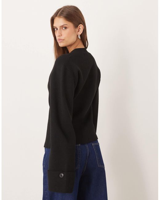 Gina Tricot Blue Long Sleeve Knitted Sculptured Cardigan