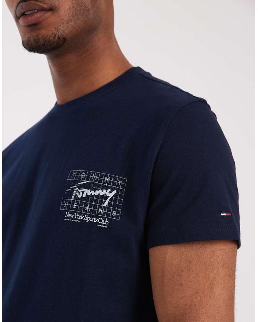 Tommy Hilfiger Blue Flag Logo Back Print T-shirt for men