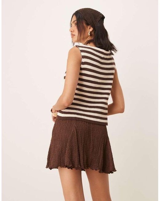 ASOS Natural Texture Godet Mini Skirt