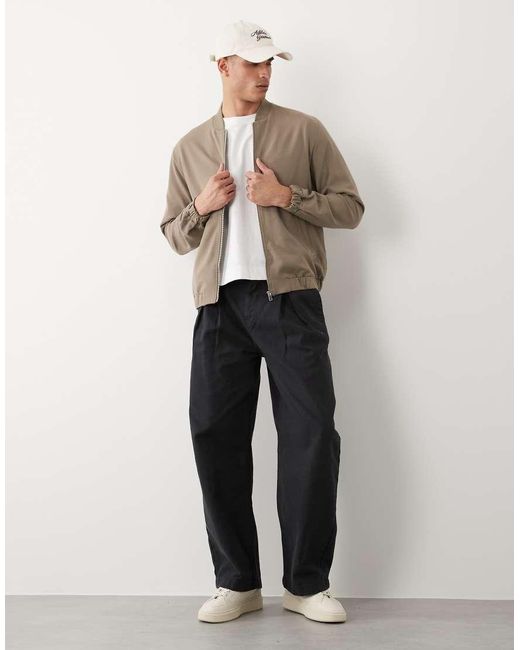 River Island Natural Bomber Jacket for men