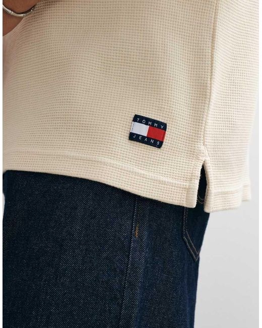 Tommy Hilfiger White Waffle Textured Polo Shirt for men
