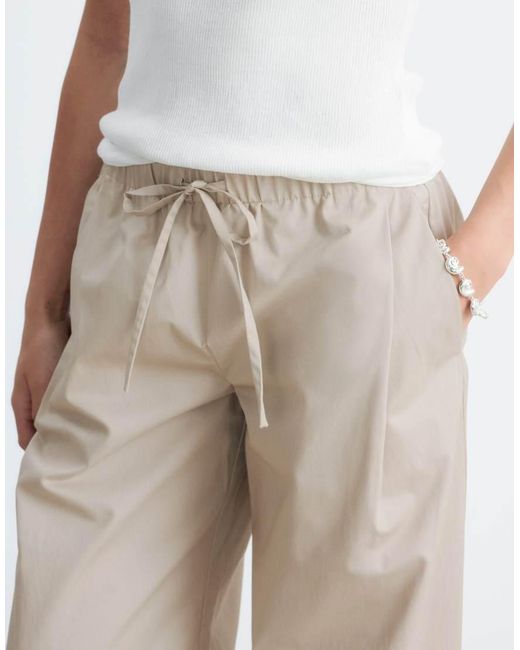 & Other Stories White Wide Leg Cotton Pull On Pants