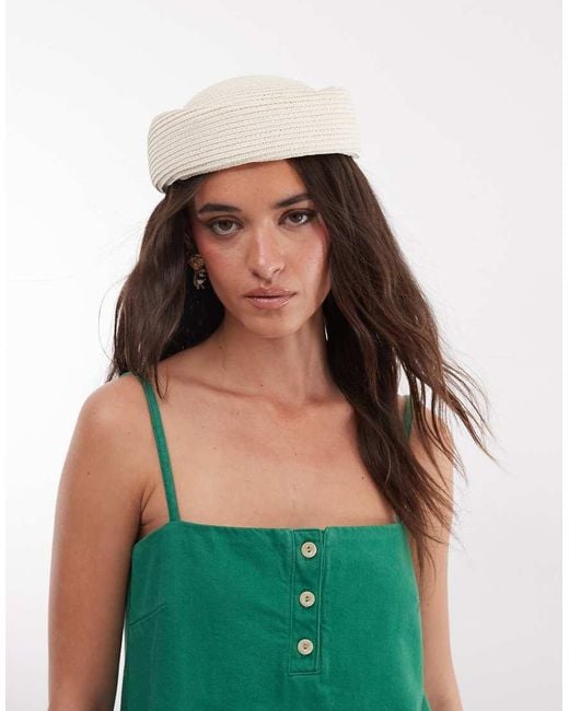 ASOS Black Straw Pillbox Hat