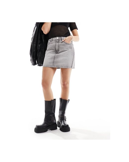ASOS Black Denim High Waist Mini Skirt
