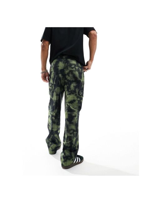 Pantalon cargo ample et élégant - kaki camouflage ASOS pour homme en coloris Black