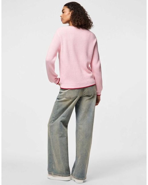 Pieces Pink – strickjacke