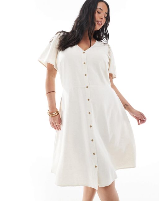 ONLY White – leinen-minikleid