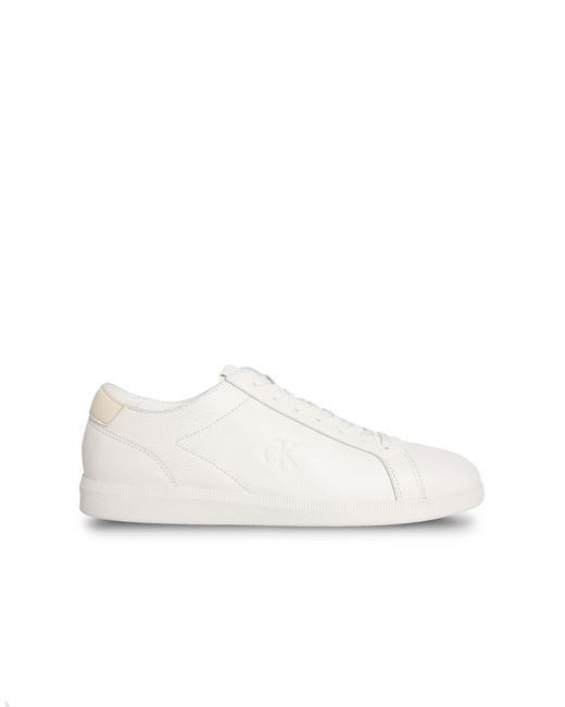 Calvin Klein – cupsole-sneaker aus em leder in White für Herren
