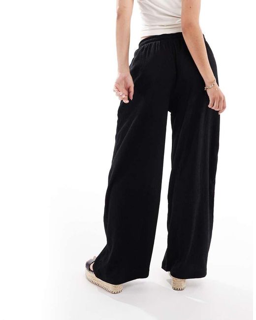 Brave Soul Blue Wide Leg Jersey Trousers