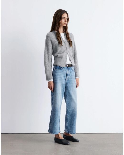 & Other Stories Blue – strickjacke aus alpaka und wolle