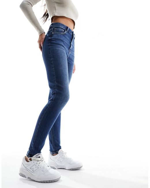 Jean skinny taille haute - moyen délavé Pimkie en coloris Bleu | Lyst