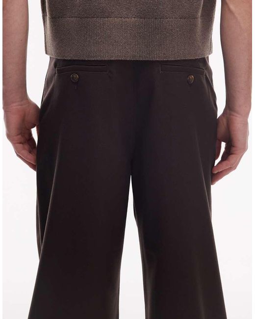 Prohibited White Double Pleated Trousers for men