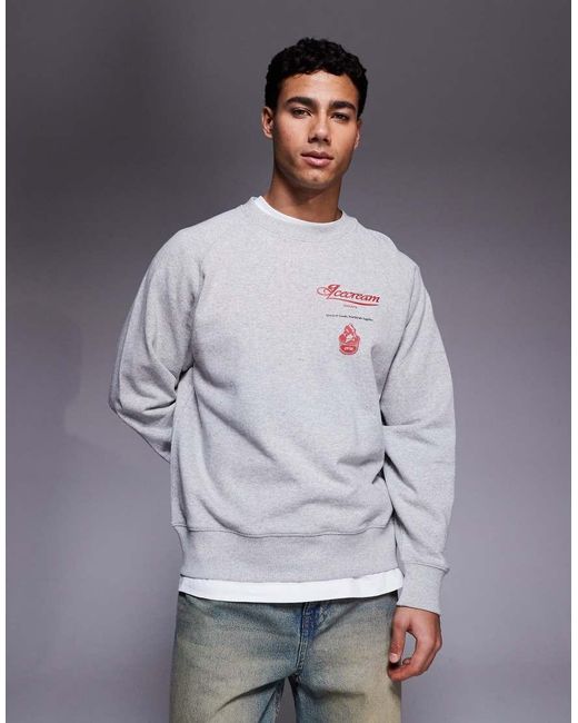 ICECREAM Gray Parlor Logo Sweatshirt for men
