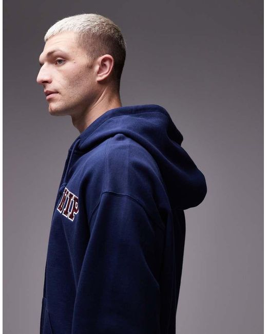 Carhartt Blue Mini Wip Zip Through Hoodie for men