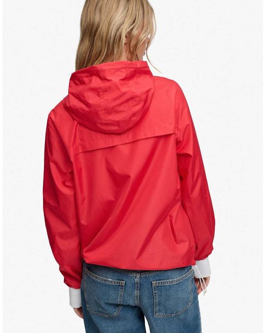 Bench x Superdry & Co Red Hooded Shell Zip Jacket