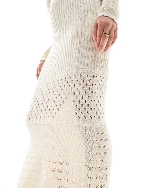 Vero Moda Natural Crochet Maxi Skirt Co-ord