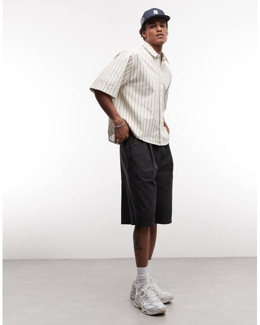 ASOS Gray Oversized Stripe Shirt for men