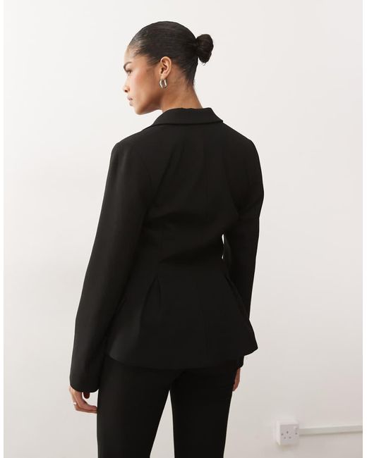 Monki Black Cinched Waist Blazer Suit Co-Ord