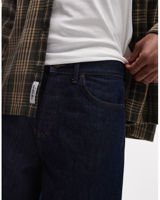 Bermuda mi-long en jean - délavage brut moyen Topman pour homme en coloris Blue