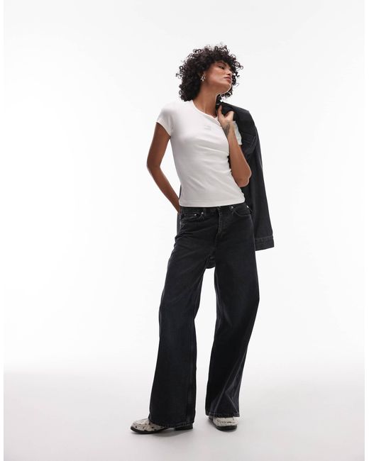 Tommy Hilfiger White – geripptes slim-fit-t-shirt