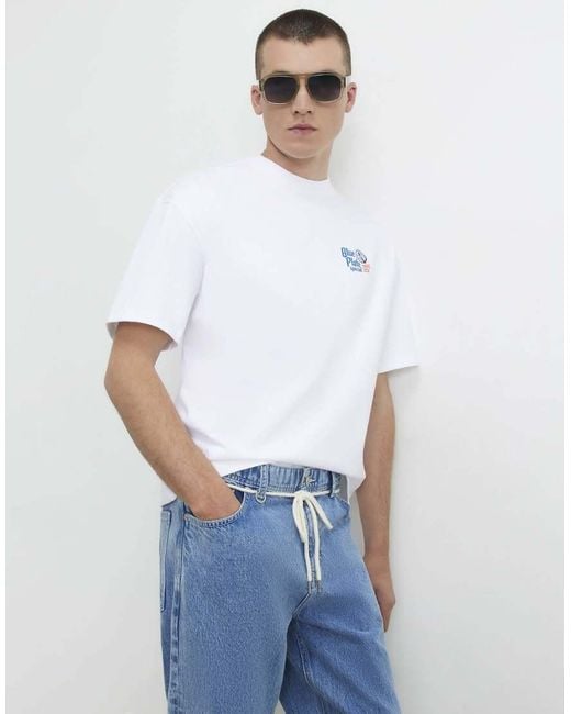 River Island White Oversized Fit Plate T-Shirt for men