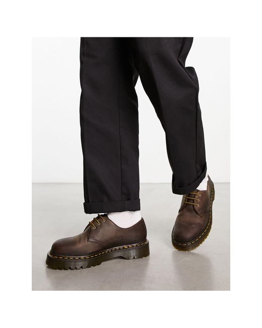 Dr martens 1461 3-eye top shoes in dark taupe