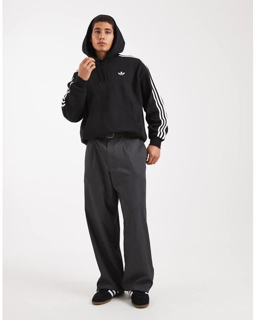 Adidas Originals Black Adicolor Classics 3-Stripes Hoodie for men