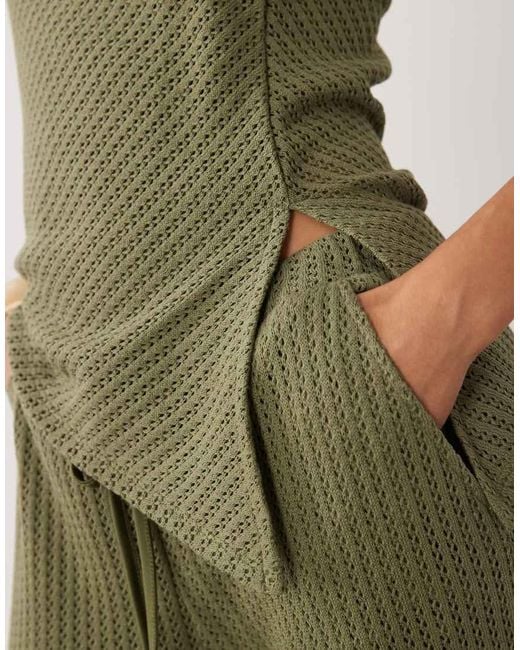 ASOS Green One Shoulder Crochet Co-ord Top
