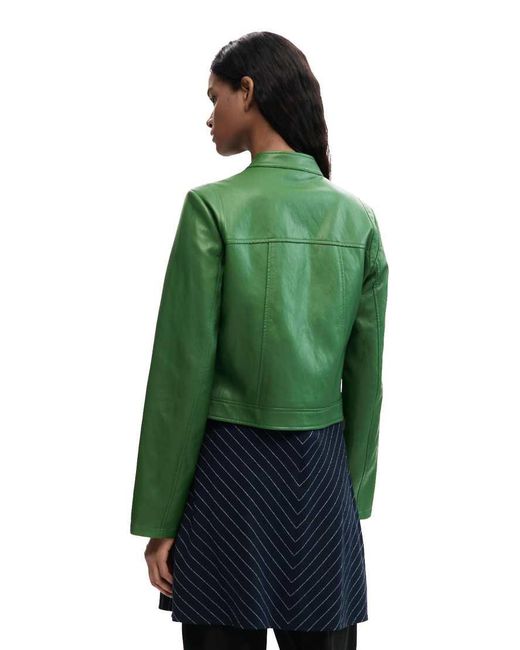 Desigual Green Jacket Faux Leather