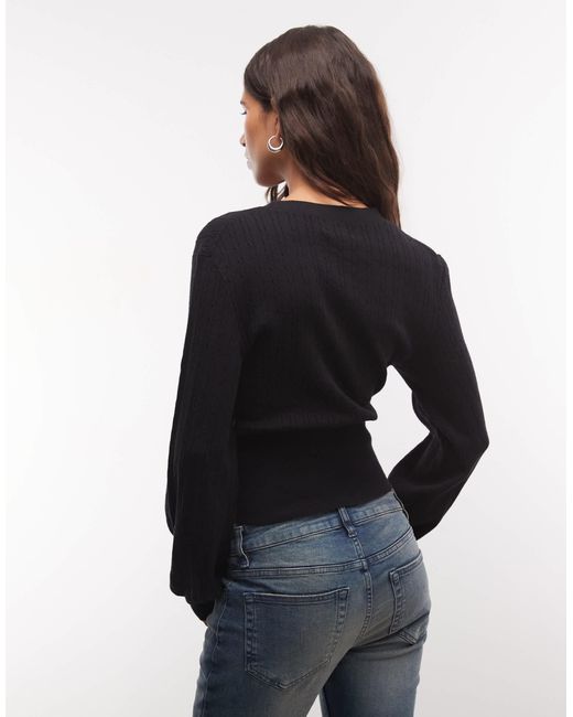 Monki Black Fitted Compact Cardigan