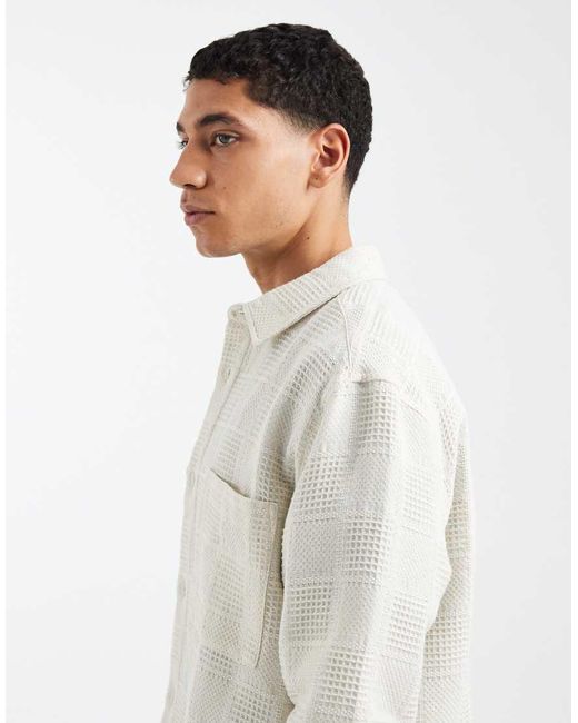 ASOS White Relaxed Textured Shirt for men