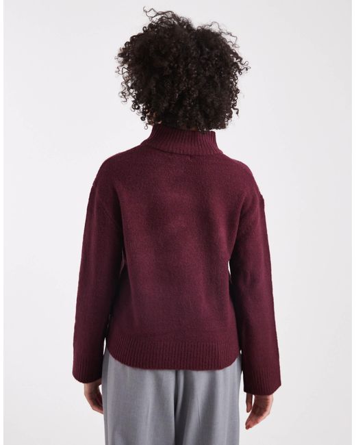 Brave Soul Purple High Neck Knitted Jumper