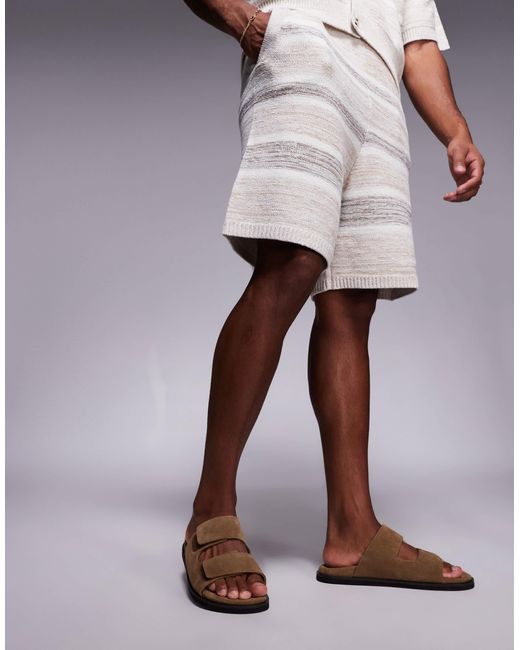 ASOS Brown Two Strap Sandals for men