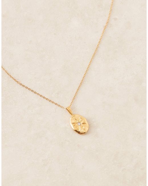 Collier en acier inoxydable imperméable avec pendentif céleste ASOS en coloris Brown