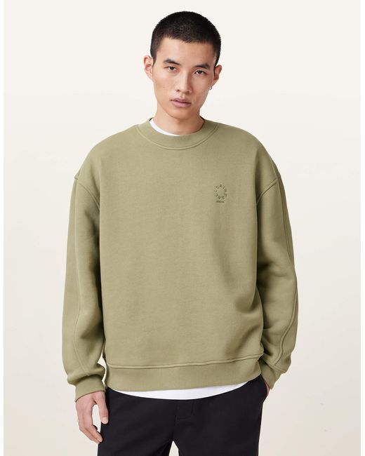 AllSaints – haven – sweatshirt in Green für Herren