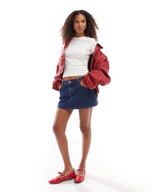 Tommy Hilfiger White Slim Linear Logo T-shirt