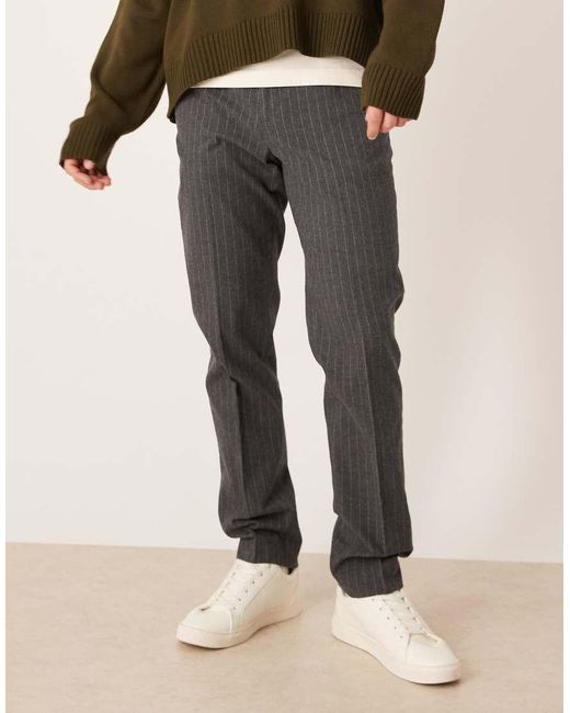 Mango Natural Tapered Pin Stripe Trouser for men