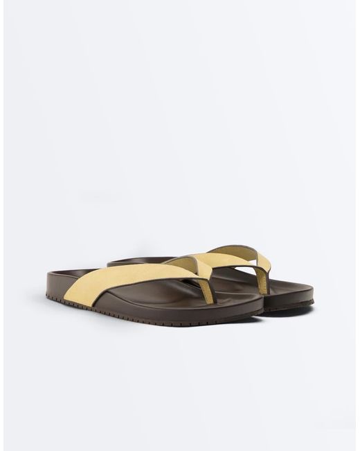 Oysho White Leather Sandal