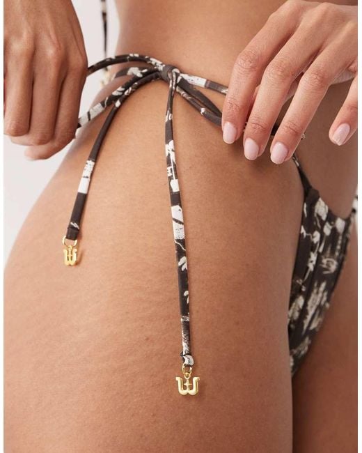 Wild Lovers Brown Rodeo Coastal Print Tie Side Bikini Bottom