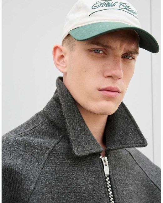Bershka Gray Synthetic Wool Trucker Jacket for men