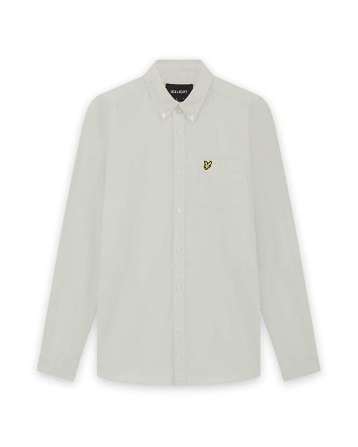 Lyle & Scott White Ls Woven Shirts Plain Oxford Shirt for men