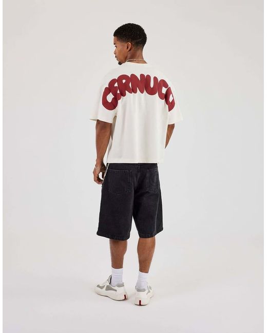 CERNUCCI Red Bubble Puff Print Boxy T-Shirt for men