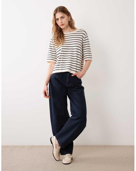 Vila Blue Short Sleeve Knitted T-shirt