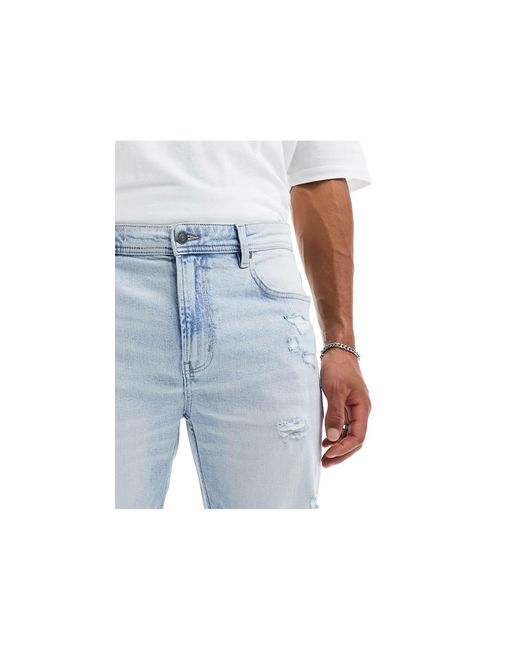 Cotton on - jeans dritti slim fit slavato di Cotton On in Blue da Uomo