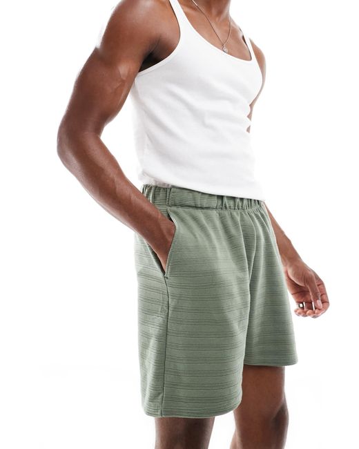 ASOS Fancy Pique Lounge Shorts in Green for Men Lyst
