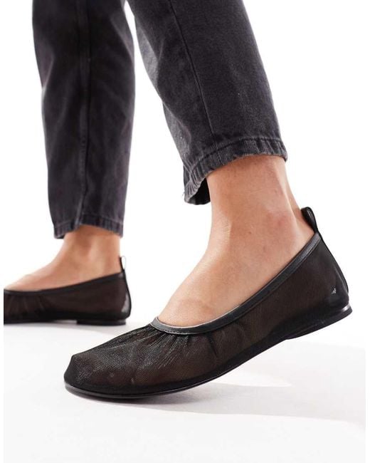 & Other Stories Black Mesh Ballet Flats