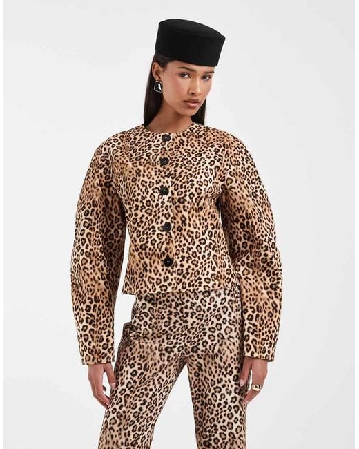 ASOS Brown Cropped Cinched Blazer